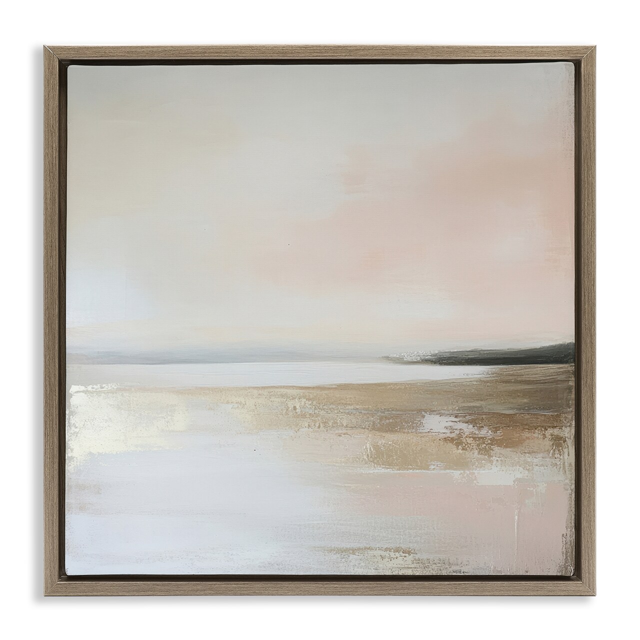 Stupell Industries Muted Landscape Hidden Coast Floating Frame, design by Petal Prints Design